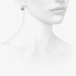 18k & platinum lacy flower earrings with tanzanite