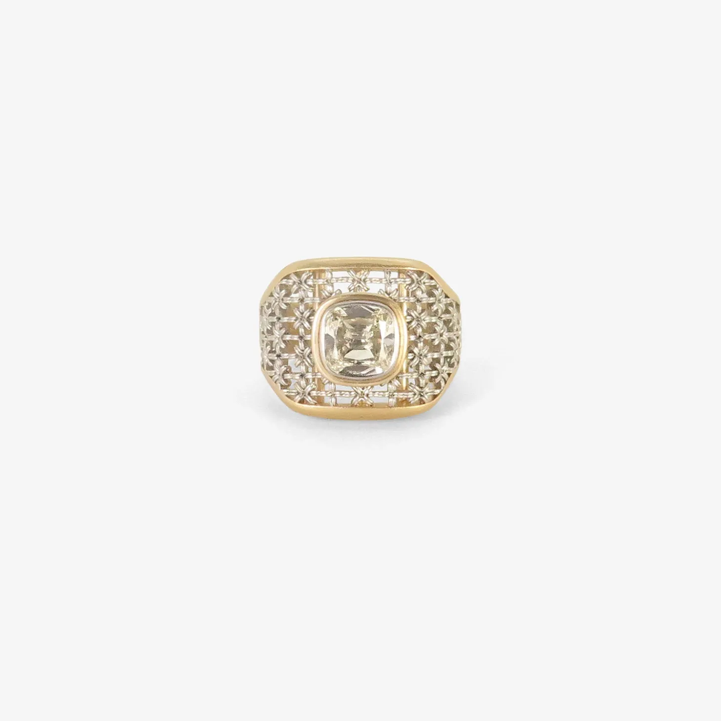 18k & platinum ring with cushion-cut diamond, 1.50ct