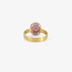 18k & platinum ring with round pink tourmaline, 2.35ct