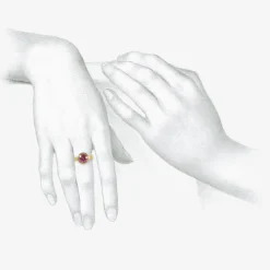 18k & platinum ring with round pink tourmaline, 2.35ct
