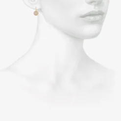 18k & platinum small damask earrings with white diamonds