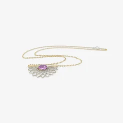 18k & platinum stellation necklace with pink sapphire, 1.63ct