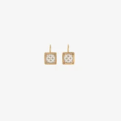 18k & platinum tessellation earrings with champagne diamonds