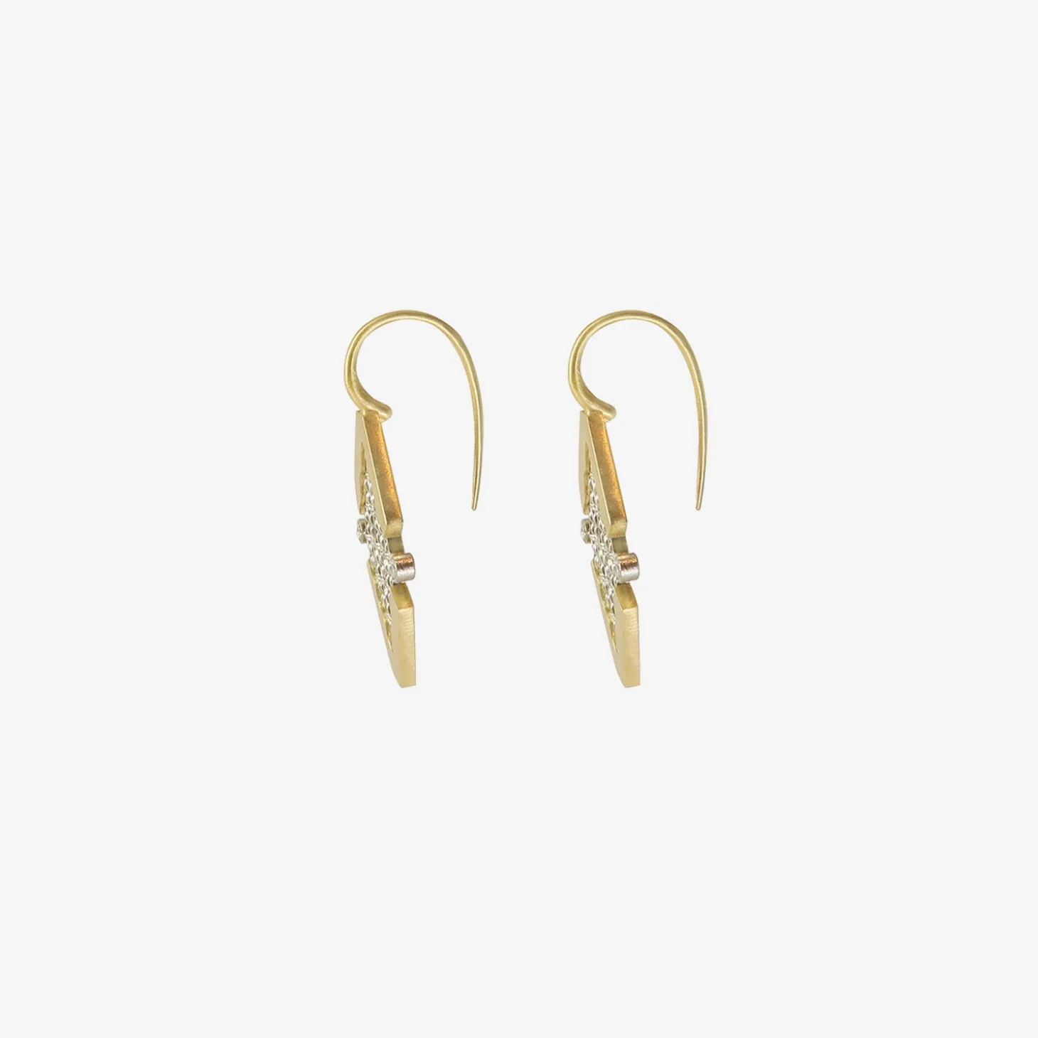 18k & platinum tune earrings with diamonds