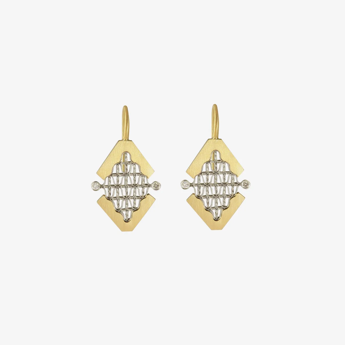 18k & platinum tune earrings with diamonds