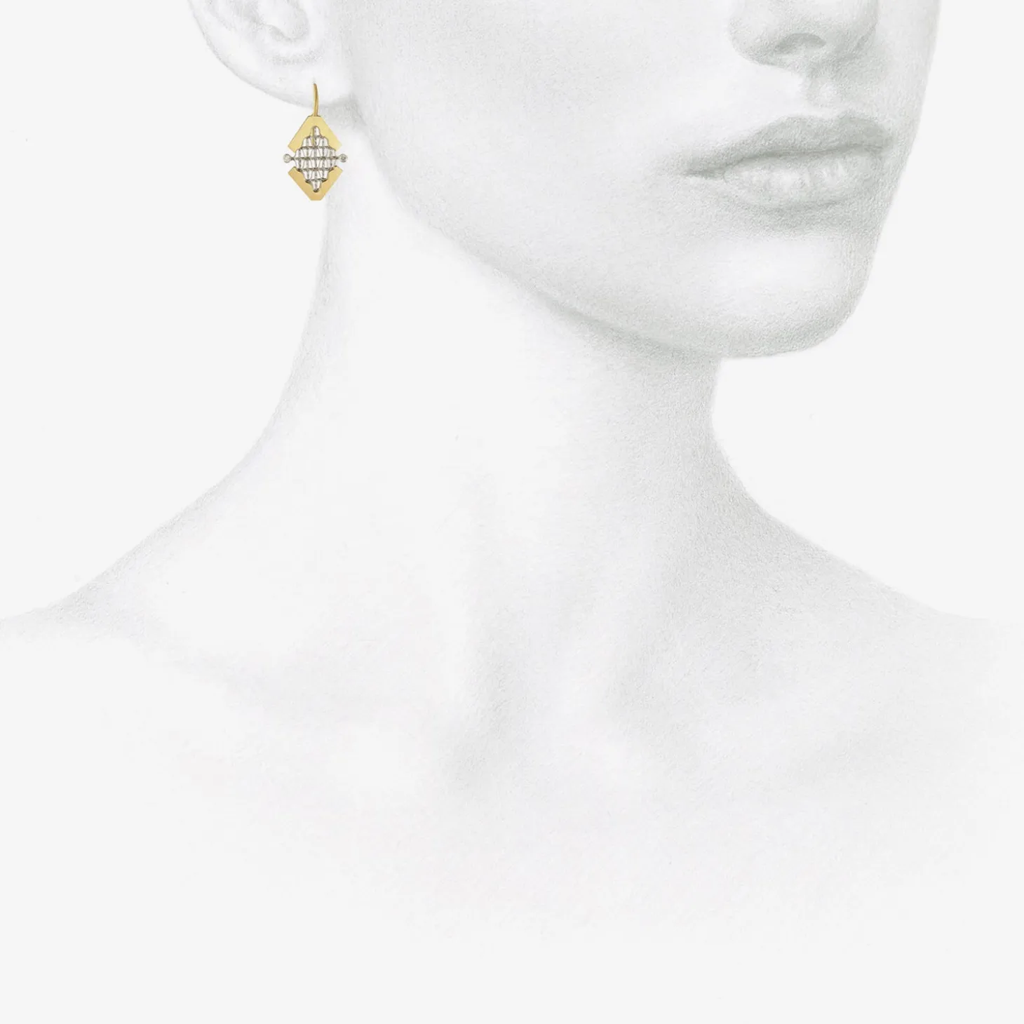18k & platinum tune earrings with diamonds