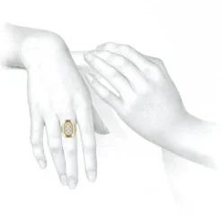 18k & platinum wide ring with diamonds