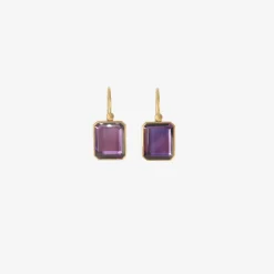 18k & portrait-cut amethyst drop earrings, 5.97ct