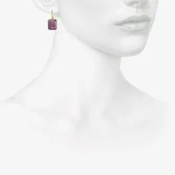 18k & portrait-cut amethyst drop earrings, 5.97ct