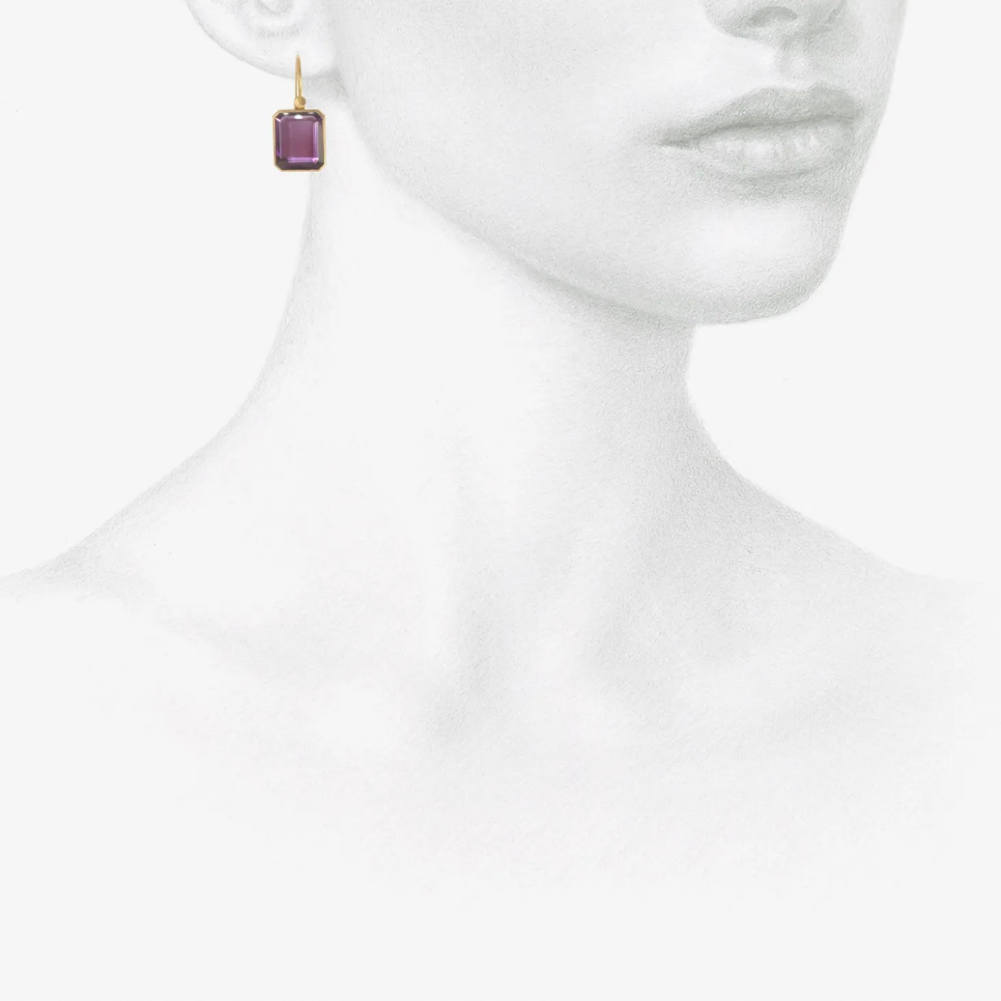 18k & portrait-cut amethyst drop earrings, 5.97ct