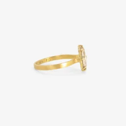 22k & prong-set rose-cut champagne diamond ring, 1.58ct