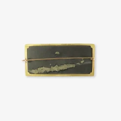 18k & pyrite in matrix pin with slug