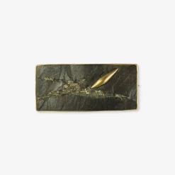 18k & pyrite in matrix pin with slug