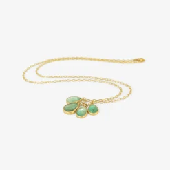 18k & quadruple emerald droplet necklace, 3.82ct