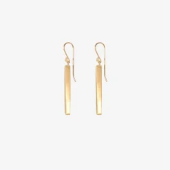 18k & rectangular dark green tourmaline earrings