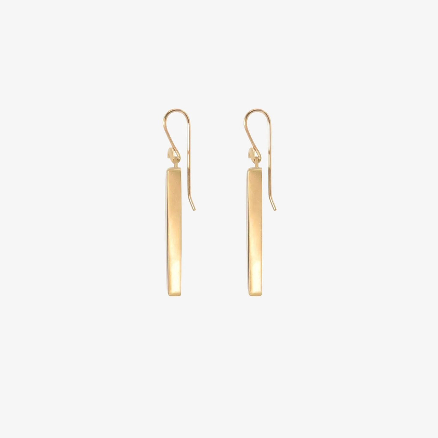 18k & rectangular dark green tourmaline earrings