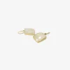 18k & rectangular faceted moonstone drop earrings, 19.09ct