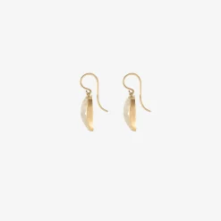 18k & rectangular faceted moonstone drop earrings, 19.09ct