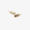 18k & rectangular faceted pink beryl earrings