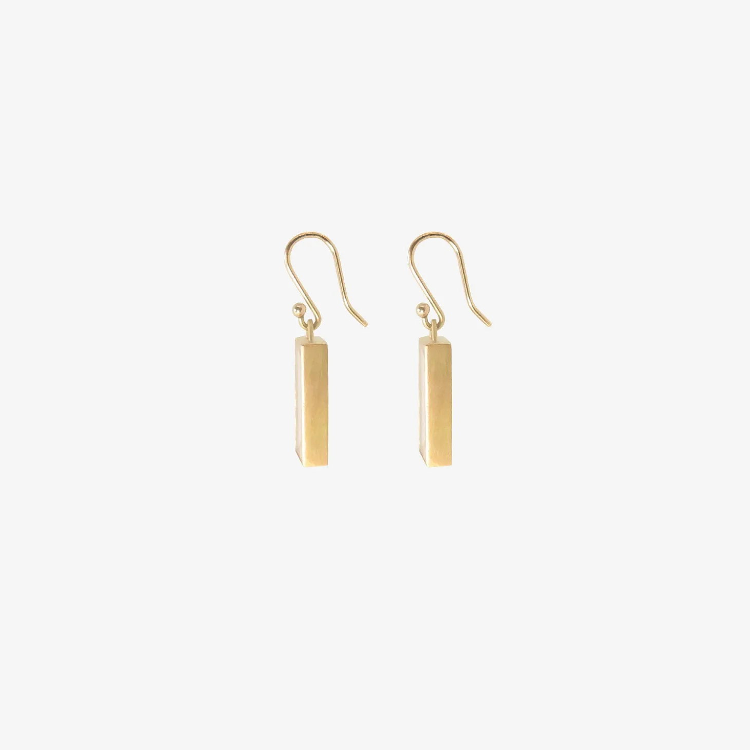 18k & rectangular faceted pink beryl earrings