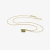 18k & rectangular green tourmaline mini gem pendant