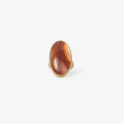 18k & red mexican agate ring, 13.91ct