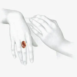 18k & red mexican agate ring, 13.91ct
