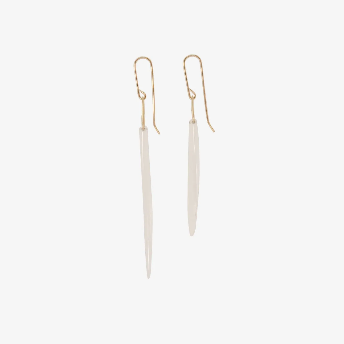 14k & rock crystal bean earrings