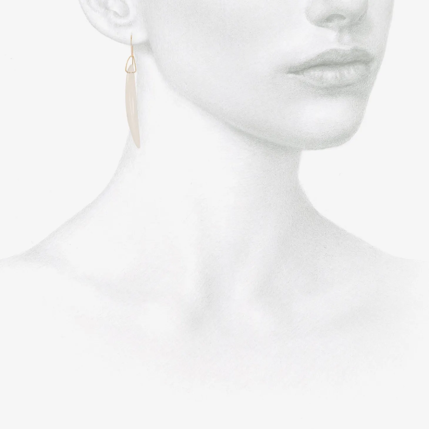 14k & rock crystal bean earrings