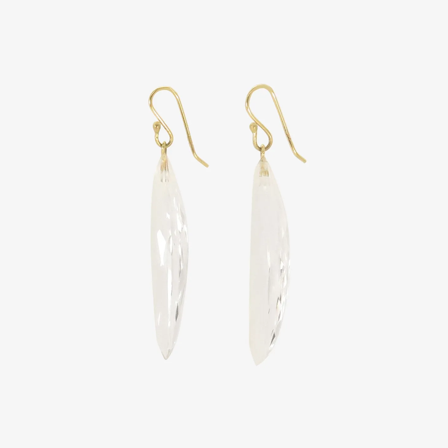 18k & rock crystal brancusi earrings