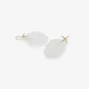 18k & rock crystal scallop earrings