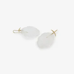 18k & rock crystal scallop earrings