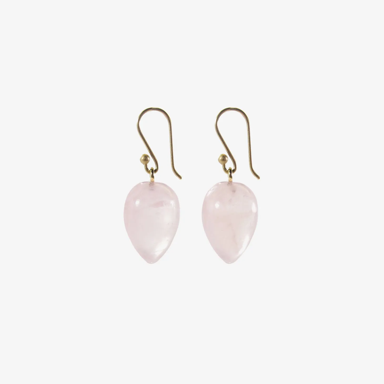 14k & rose quartz acorns