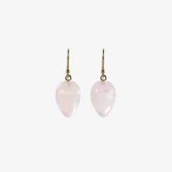 14k & rose quartz acorns