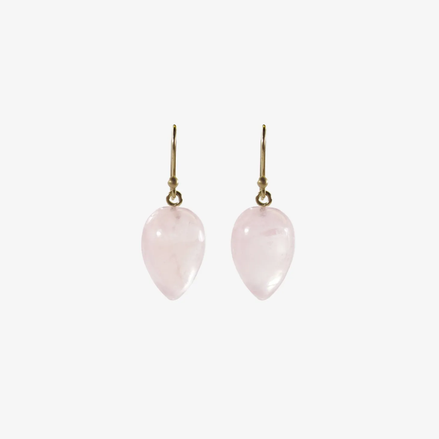 14k & rose quartz acorns