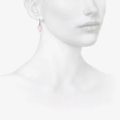 14k & rose quartz acorns