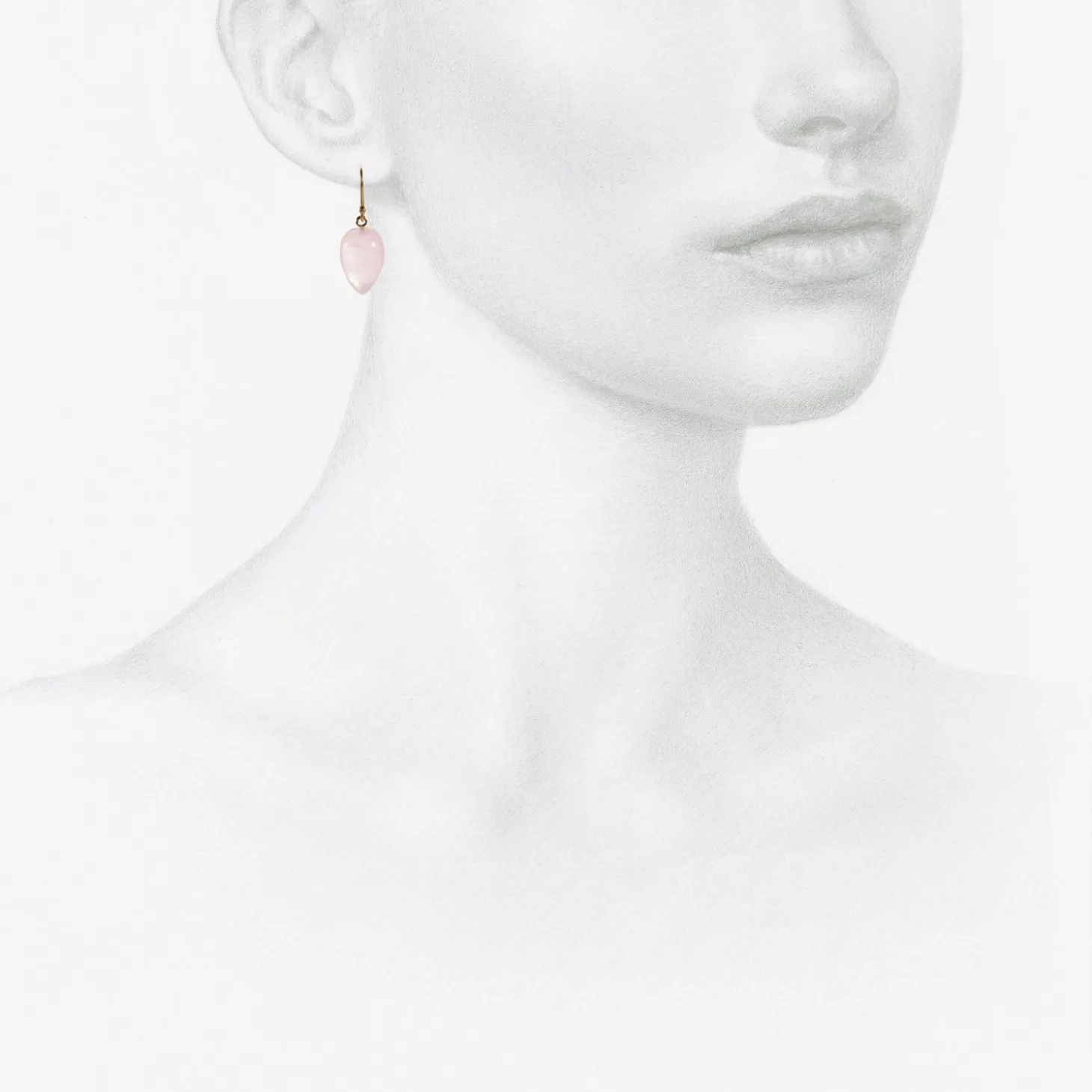 14k & rose quartz acorns