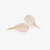 14k & rose quartz hand-cut teardrop earrings