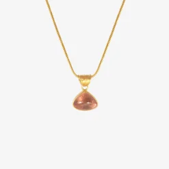 22k & rose tourmaline fan pendant