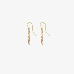 18k & rose-cut ruby double drop earrings with diamonds