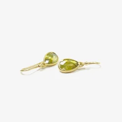 18k & rose-cut yellow diamond earrings