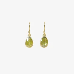 18k & rose-cut yellow diamond earrings