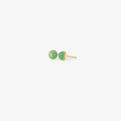 18k & round chrysoprase studs, 1ct