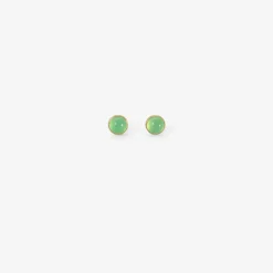 18k & round chrysoprase studs, 1ct