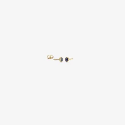 18k & round deep blue sapphire studs, .46ct