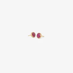 18k & round mozambique ruby studs, 1.5ct