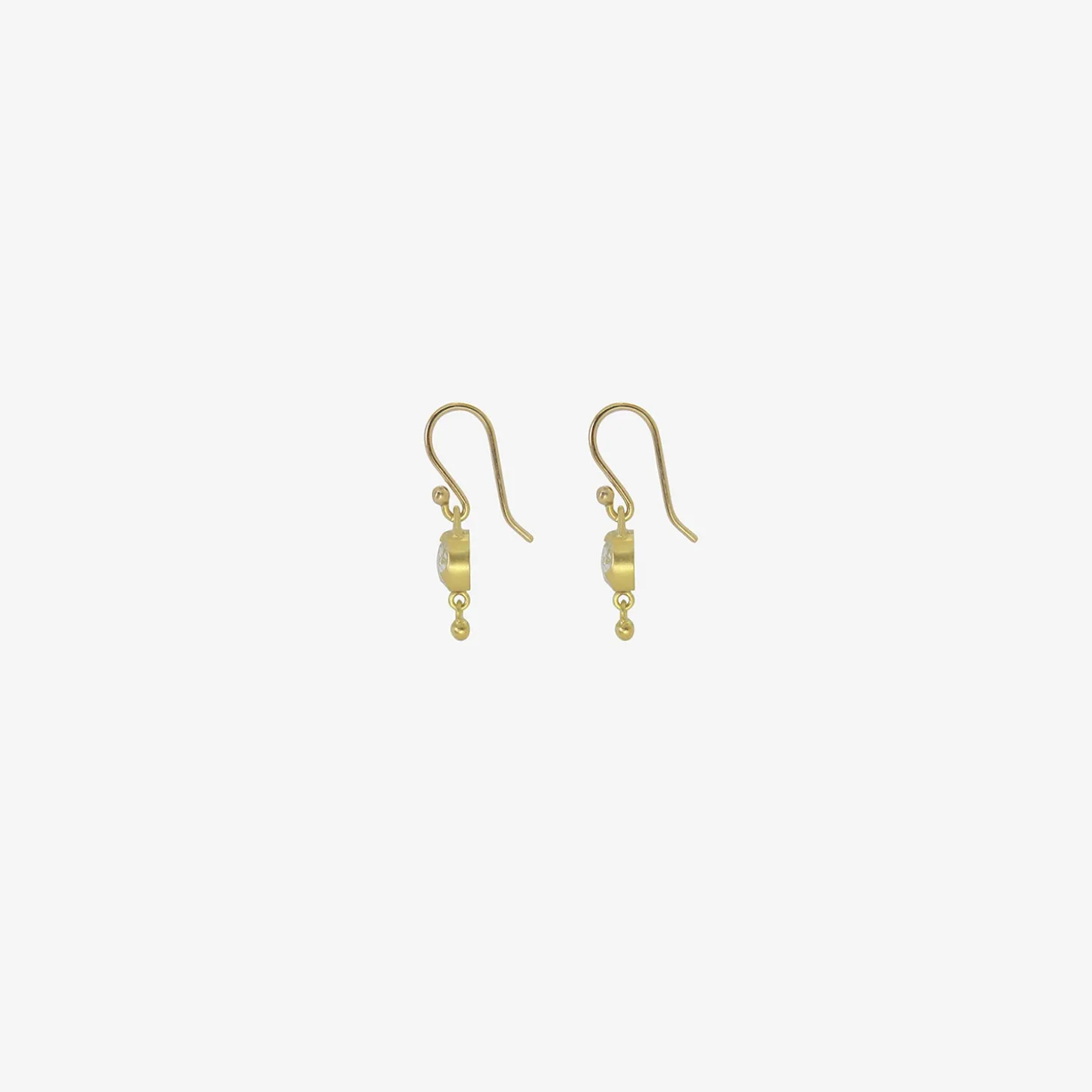 18k & round rose-cut diamond earrings with ball drops