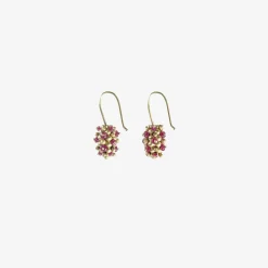 14k & ruby large raspberry earrings