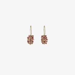 14k & ruby large raspberry earrings