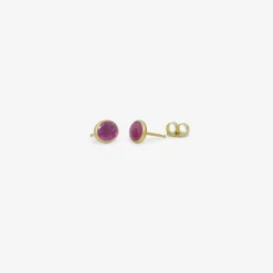 18k & ruby pebble studs, 1.12ct